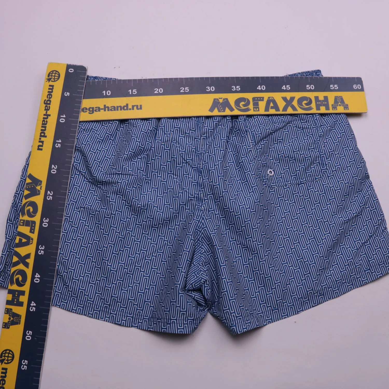 Синие шорты F&F с геометрическим принтом, размер 60 (3XL)