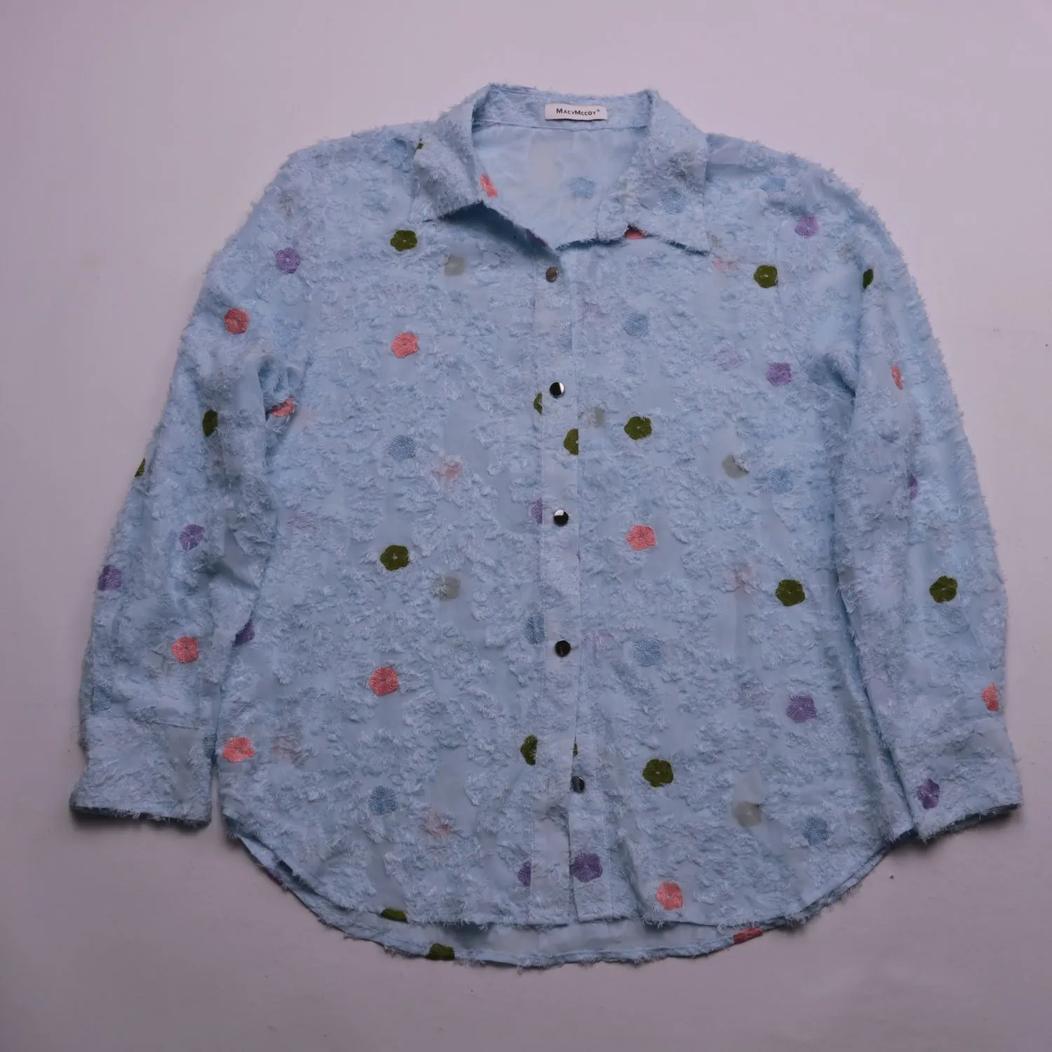 Голубая рубашка MacyMccoy с фактурной отделкой, размер 52 (XL)