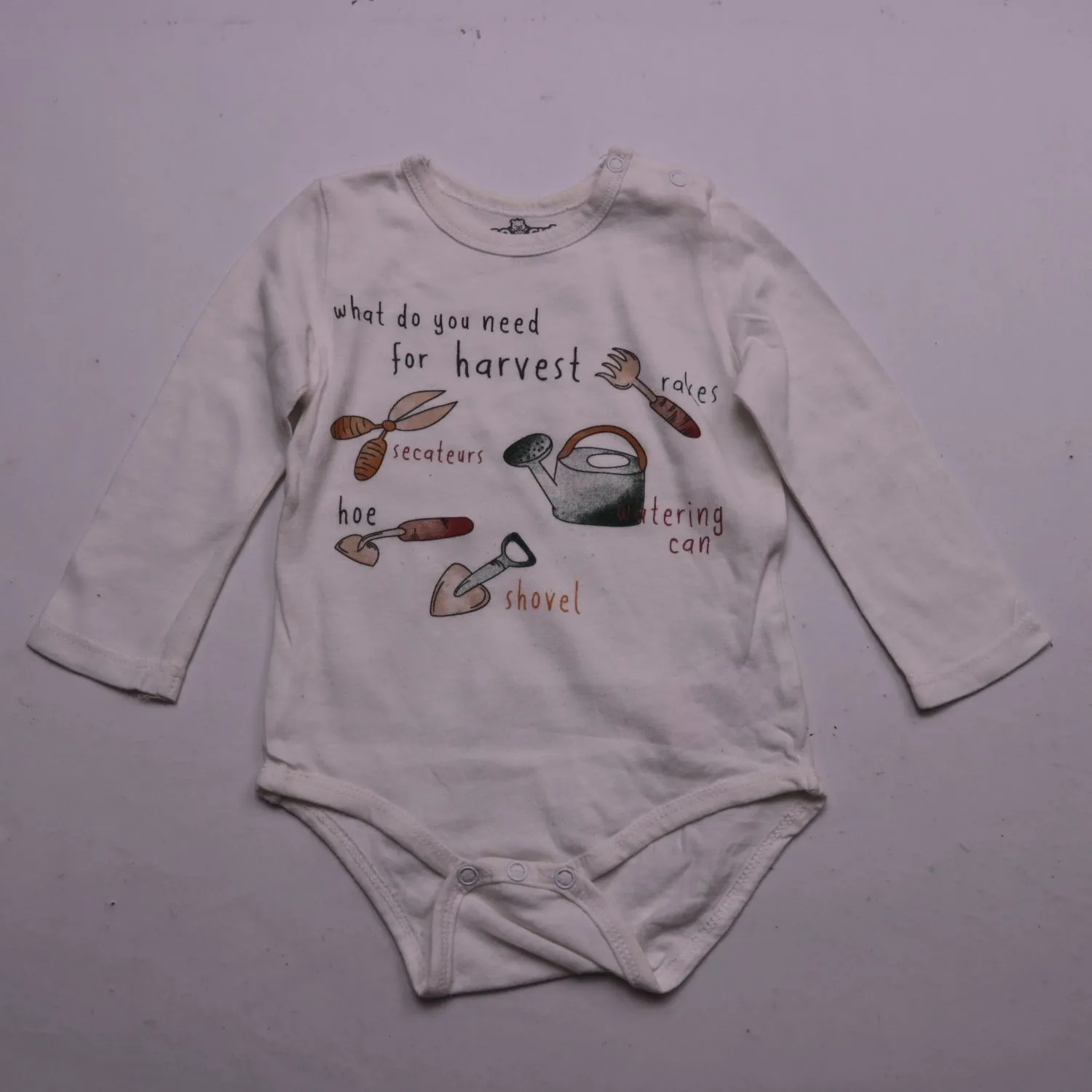 Белое боди So Cute с рисунком садовых инструментов, размер 74 см (9 мес.)