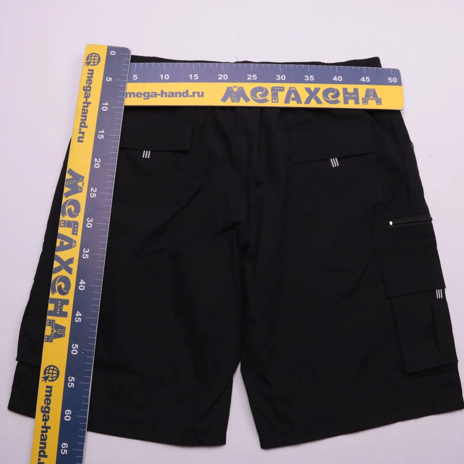 Чёрные шорты карго с накладными карманами, размер 60 (3XL)