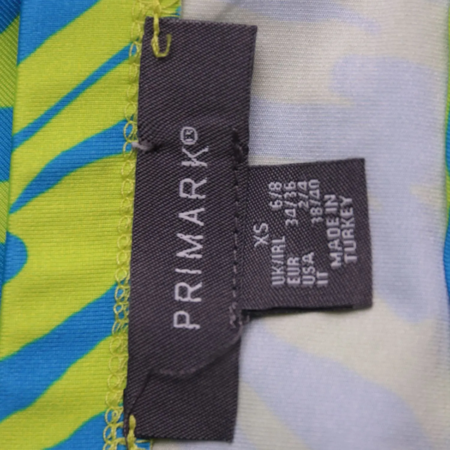 Сине-зелёная юбка Primark с драпировкой, размер 40 (XS)