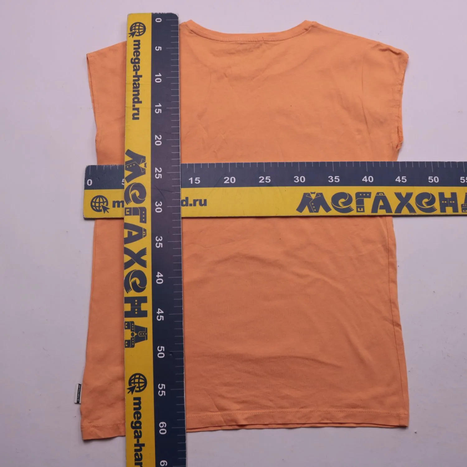 Оранжевая футболка Tom Tailor с пальмой и пайетками, размер 48 (L)