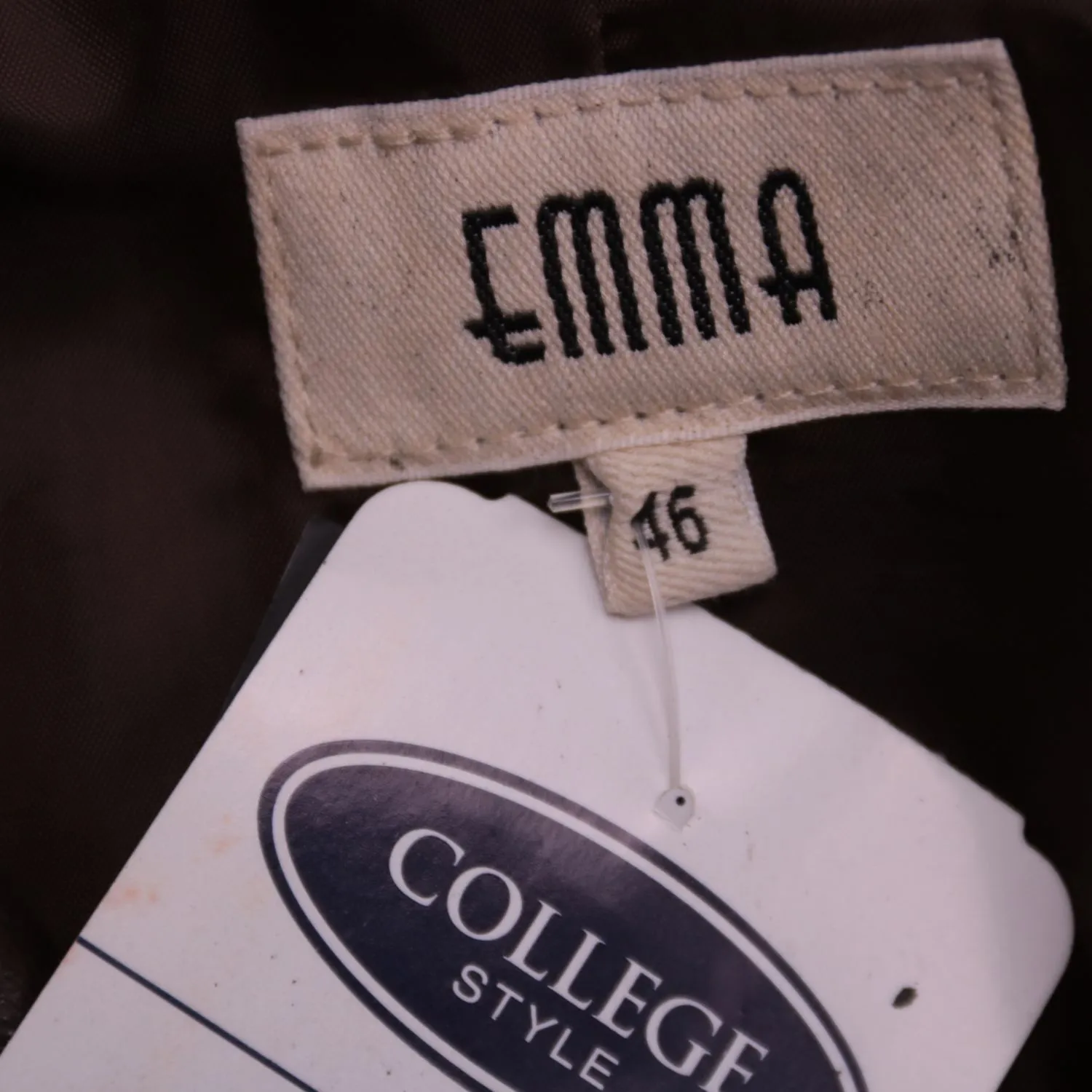 Коричневая кожаная куртка EMMA на пуговицах, размер 46 (M)