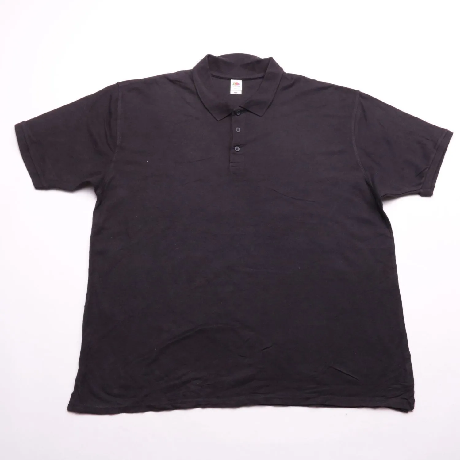 Чёрное поло Fruit of the Loom из хлопка, размер 60 (3XL)